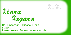 klara hagara business card